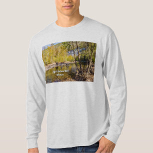 バッファローリバーメンズ長袖シャツを渡る Tシャツ