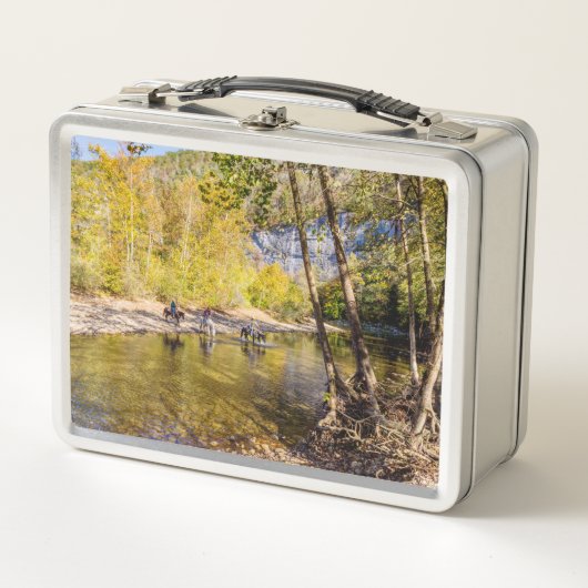 バッファローリバー弁当箱を横切る メタルランチボックス (正面)