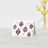 バッファローレッドプレイド折り畳みグリーティングカード カード (黄色い花)