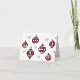 バッファローレッドプレイド折り畳みグリーティングカード カード