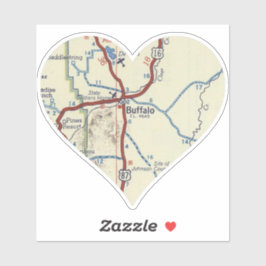 バッファローワイオミングヴィンテージの地図 シール