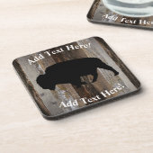 バッファローヴィンテージウッド素朴ウッド コースター (左側)