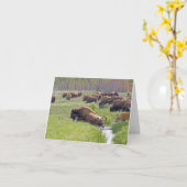 バッファロー交差ノートカード カード (黄色い花)