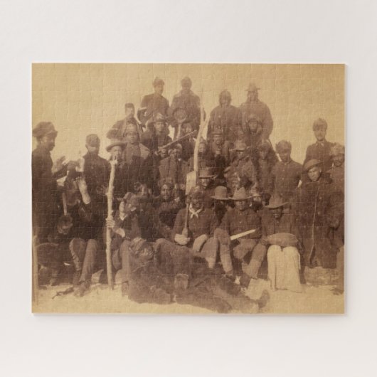 バッファロー兵士米国黒騎兵西部フロンティア ジグソーパズル (横)