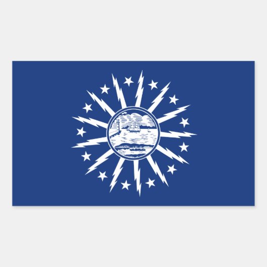 バッファロー国旗、ニューヨークの長方形ステッカー 長方形シール (正面)