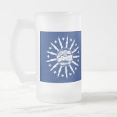 バッファロー国旗、ニューヨーク州フロストグラスビールマグ フロストグラスビールジョッキ (左)