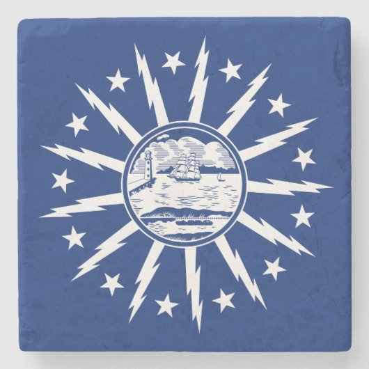 バッファロー国旗(ニューヨーク市州) ストーンコースター (正面)
