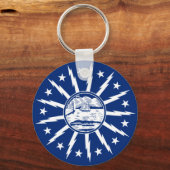 バッファロー国旗、ニューヨーク・キーチェーン キーホルダー (正面)