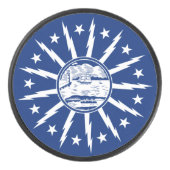 バッファロー国旗、ニューヨーク・スクエア紙・コースター アイスホッケーパック (正面)