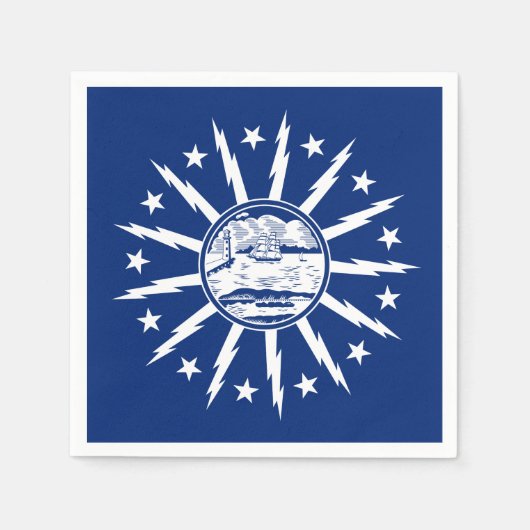 バッファロー国旗、ニューヨーク・ナプキンス スタンダードカクテルナプキン (正面)