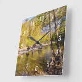 バッファロー川の壁時計を横切る スクエア壁時計 (傾斜)