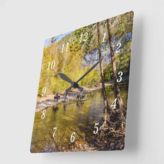 バッファロー川の壁時計を横切る スクエア壁時計 (傾斜)