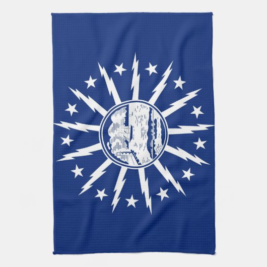 バッファロー市旗統一された州アメリカニューヨーク キッチンタオル (縦)
