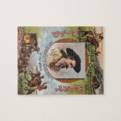 バッファロー手形野生の西ショーの1893年のヴィンテージの広告 ジグソーパズル (横)