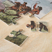 バッファロー手形野生の西ショーの1893年のヴィンテージの広告 ジグソーパズル (側面)