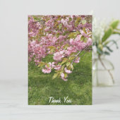 バッファロー日本のガーデンズピンクさくらんぼブロッサム サンキューカード (スタンド正面)