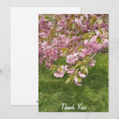 バッファロー日本のガーデンズピンクさくらんぼブロッサム サンキューカード (正面/裏面)