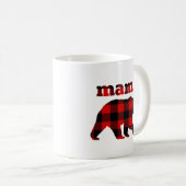 "バッファロー格子縞ママくま" コーヒーマグカップ (正面右)