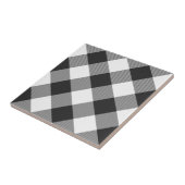 バッファロー格子縞白タータンチェック格子縞模様斜め タイル (側面)