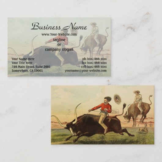 バッファロー法案：ステア1889ヴィンテージ西 名刺 (正面/裏面)