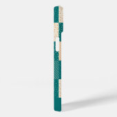 バッファロー熱狂するチェックインティール（緑がかった色）とクリーム Case-Mate iPhoneケース (裏面 / 右)