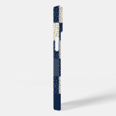 バッファロー熱狂するチェックイン、クリームとネイビーブルー Case-Mate iPhoneケース (裏面 / 右)