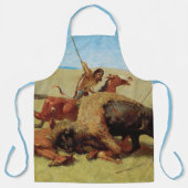 バッファロー狩りバイレミントン、ヴィンテージ先住民アメリカン エプロン (正面)