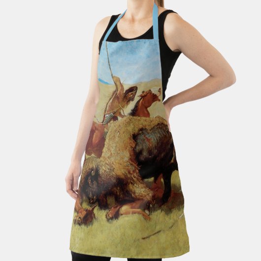 バッファロー狩りバイレミントン、ヴィンテージ先住民アメリカン エプロン (インサイチュ)