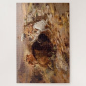 バッファロー狩り先住民アメリカンハンターズC Mラッセル ジグソーパズル (縦)