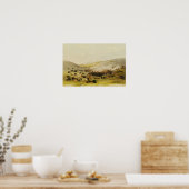 バッファロー狩り、サラウンド、c.1832 ポスター (キッチン)