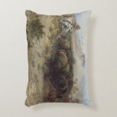 バッファロー狩りNo. 26 by CMラッセル、ヴィンテージインディアン アクセントクッション (正面(垂直))