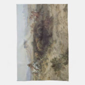 バッファロー狩りNo. 26 by CMラッセル、ヴィンテージインディアン キッチンタオル (縦)