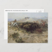 バッファロー狩りNo. 26 by CMラッセル、ヴィンテージインディアン ポストカード (正面/裏面)