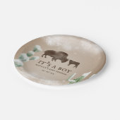 バッファロー砂漠の雪サボテン冬の赤ちゃんシャワー ペーパープレート (アングル)