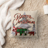 バッファロー素朴のプレイドがベリークリスマスを支える クッション (ブランケット)