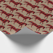 バッファロー素朴のプレイドで野生の馬をクラフト ラッピングペーパー (角)