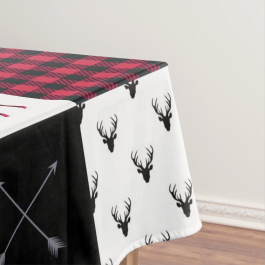バッファロー素朴の格子模様パッチワーク赤い白のクリスマス テーブルクロス (インサイチュ)