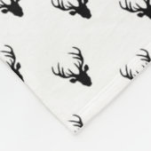 バッファロー素朴の格子模様パッチワーク赤い白のクリスマス フリースブランケット (角)