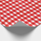 バッファロー素朴チェック赤と白ラッピング紙 ラッピングペーパー (角)