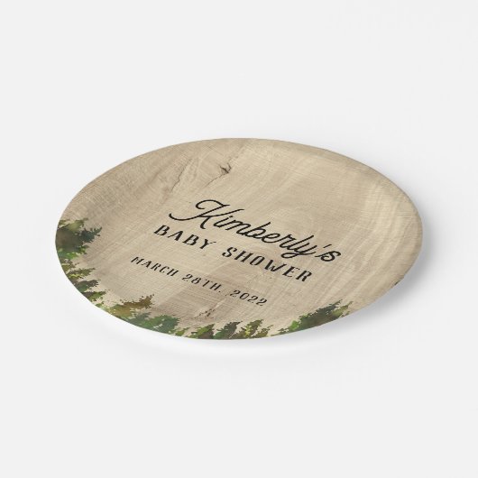 バッファロー素朴チェック野生の1つの赤ちゃんシャワー ペーパープレート (アングル)