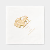 バッファロー素朴ビ結婚ソン 箔ナプキン (正面)