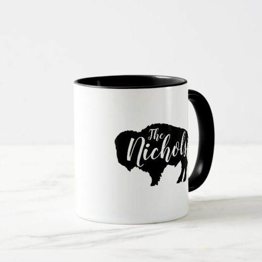 バッファロー素朴ファミリーモノグラム マグカップ (正面右)