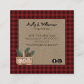 バッファロー素朴プレイドキャビンロッジスタイル スクエア名刺 (裏面)