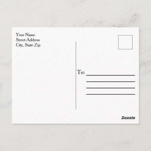 バッファロー素朴プレイドクラフトフォトファミリークリスマス ポストカード (裏面)