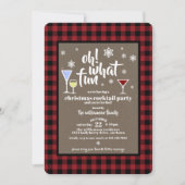 バッファロー素朴プレイドクリスマスカクテルパーティー 招待状 (正面)