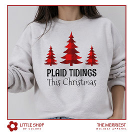 バッファロー素朴プレイドクリスマスツリーズウェスタンスタイル スウェットシャツ