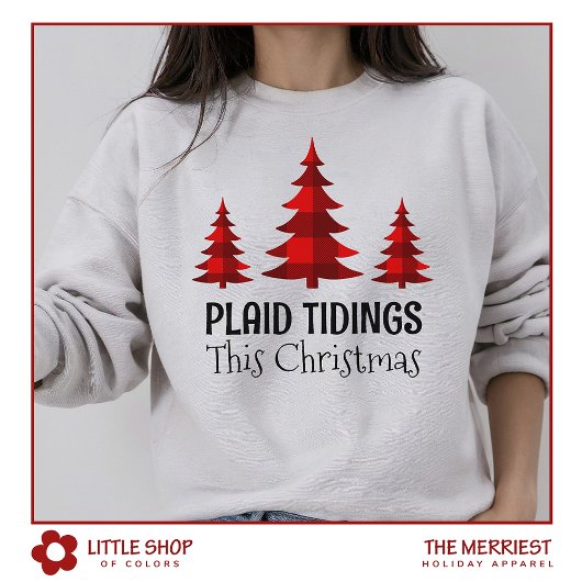 バッファロー素朴プレイドクリスマスツリーズウェスタンスタイル スウェットシャツ