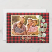 バッファロー素朴プレイドグリッタークリスマスファミリー カード (正面)