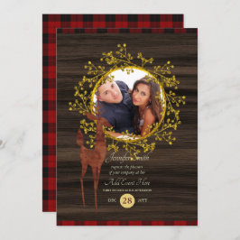 バッファロー素朴プレイドスタッグ写真ANYイベント 招待状