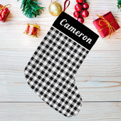 バッファロー素朴プレイドタータンチェック白黒名 スモールクリスマスストッキング